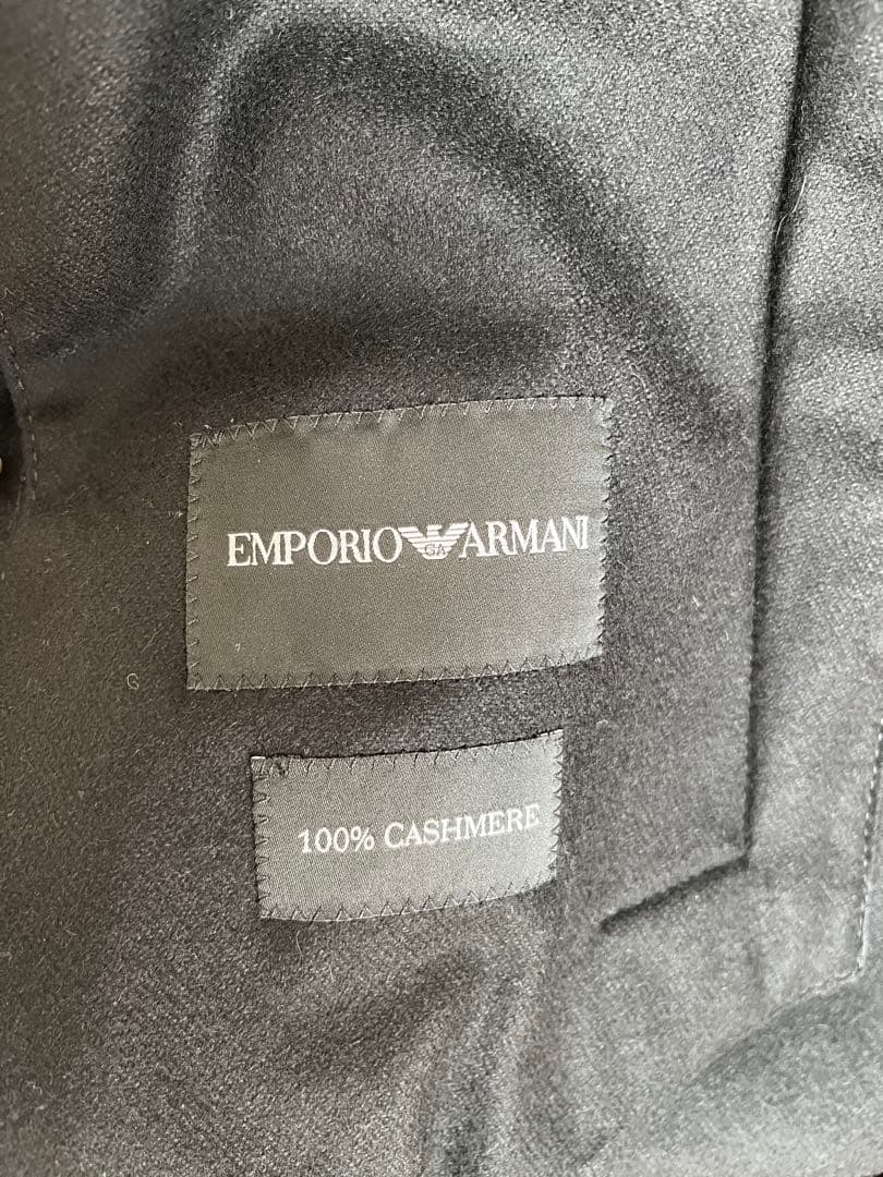 EMPORIO ARMANI 黒 カシミヤ100% ロングコート