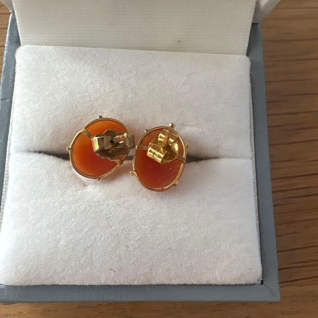 カメオ ヴィンテージピアス✨アンティーク K18