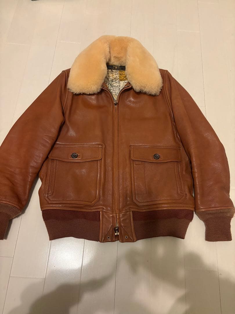 【極美品】TMTゴートレザーフライトジャケット 着用画像あり