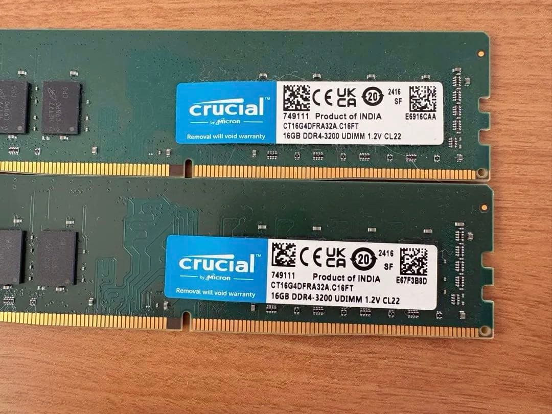 Crucial 32GB 16GBx2 DDR4 3200 メモリ