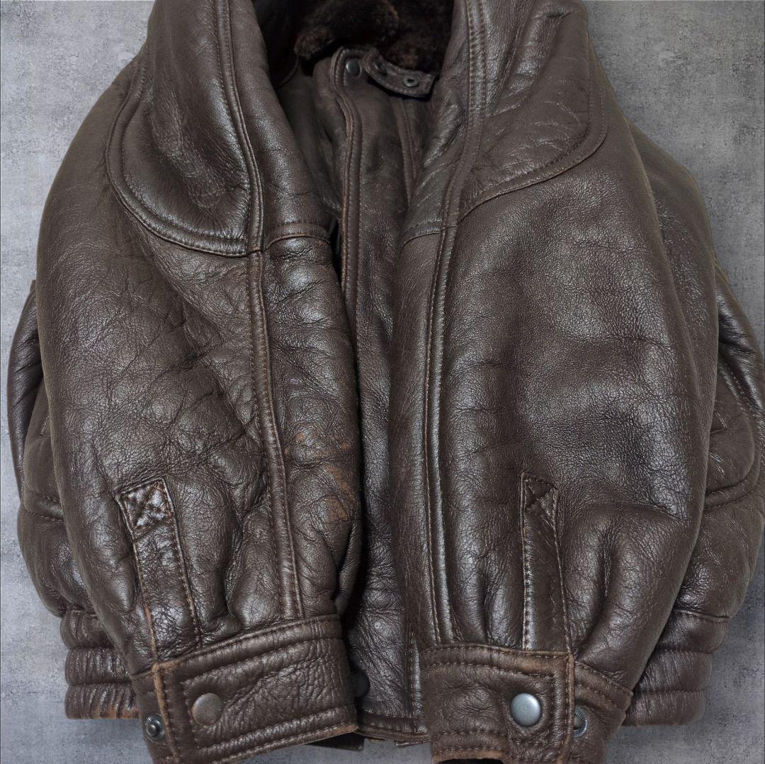極上品✨リアルムートン G-1 フライトジャケット XL ブラウン レザー