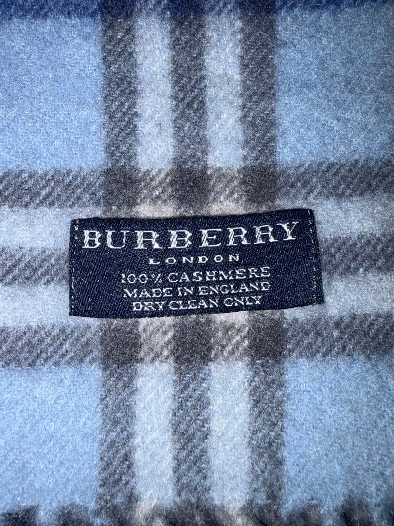 希少 BURBERRY バーバリー マフラー カシミヤ 水色