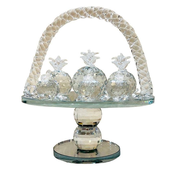 輸入雑貨　全面クリスタル仕様　『フルーツバスケット』　カットクリスタル　オブジェ