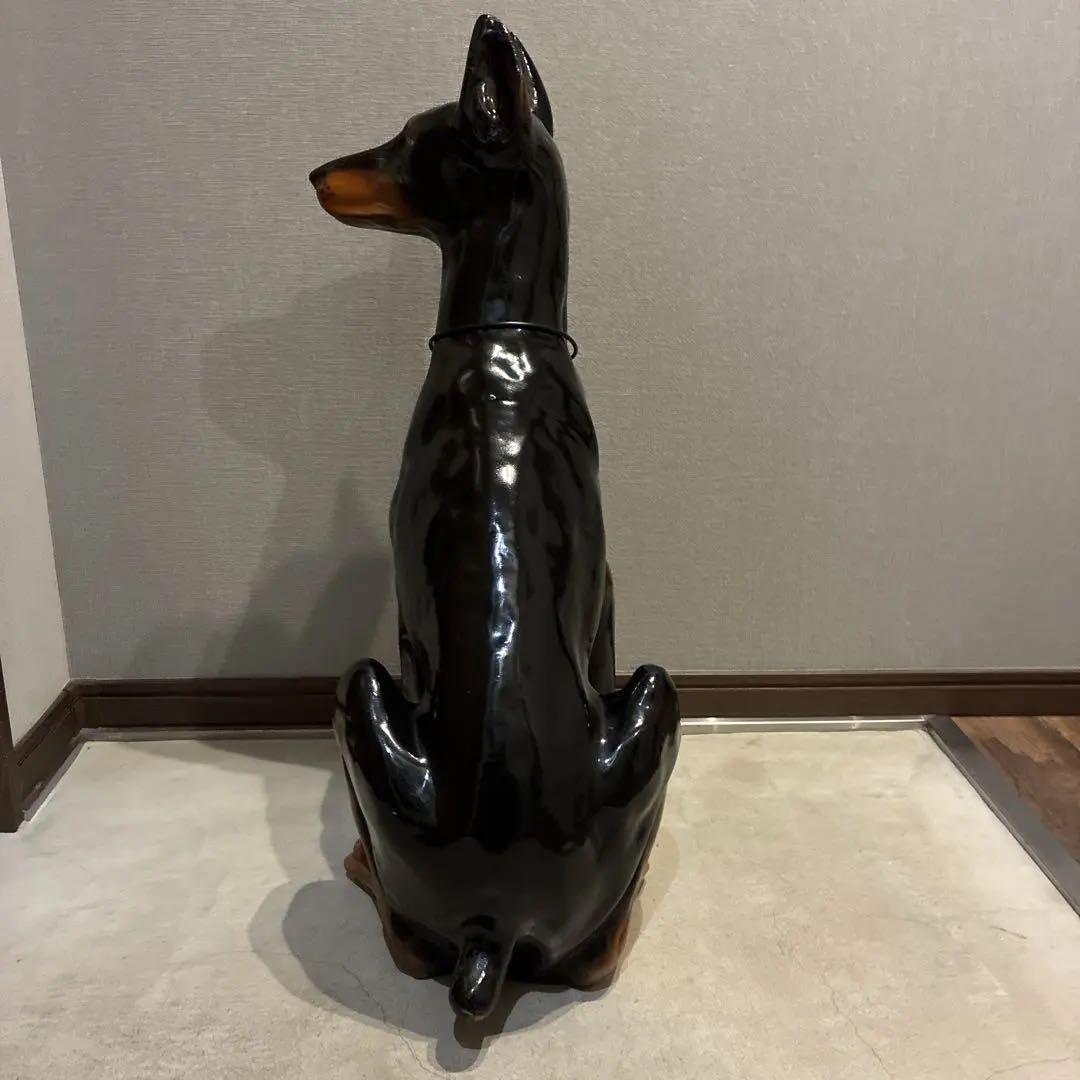 等身大 ドーベルマン 置物 80cm FRP 黒 店舗ディスプレイ