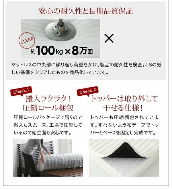 新品未開封　トッパー付きスタンダードポケットコイルマットレス　ホワイト
