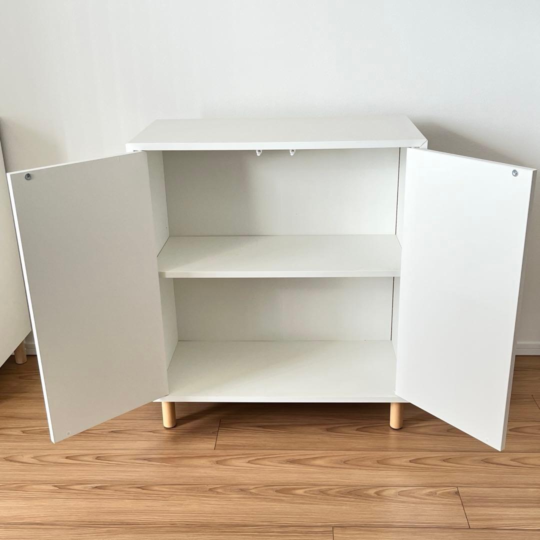 【完成品】IKEA 木製キャビネット　EKET エーケト　足付き