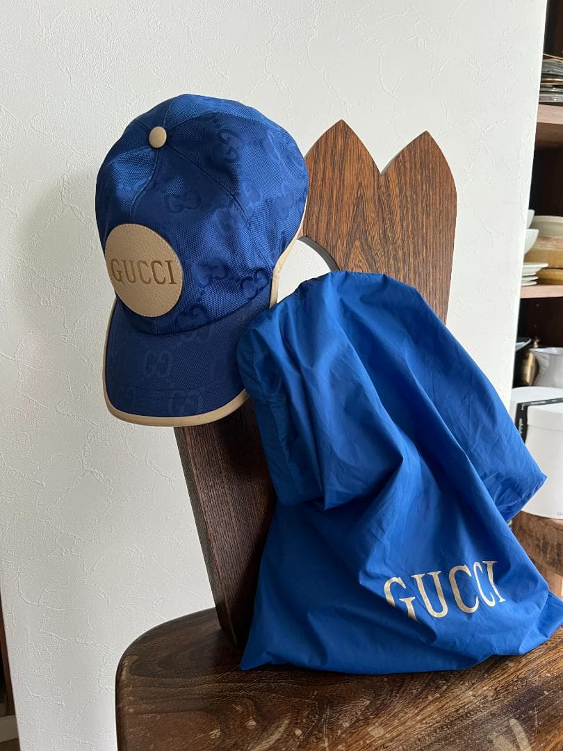 20 GUCCI ネイビー ベースボールキャップ 袋付き