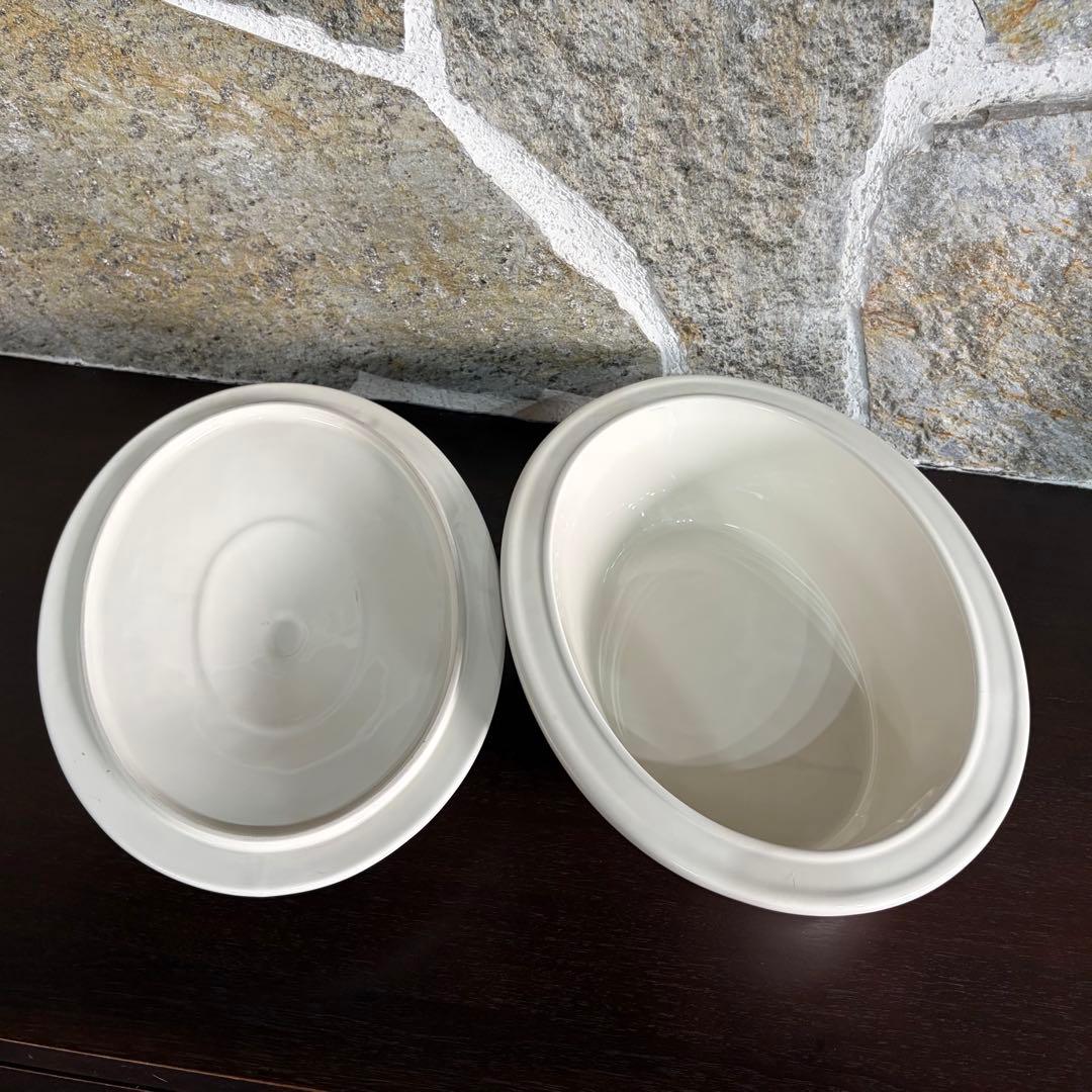 【レアデザイン】LE CREUSET 蓋付き鍋　ホワイト