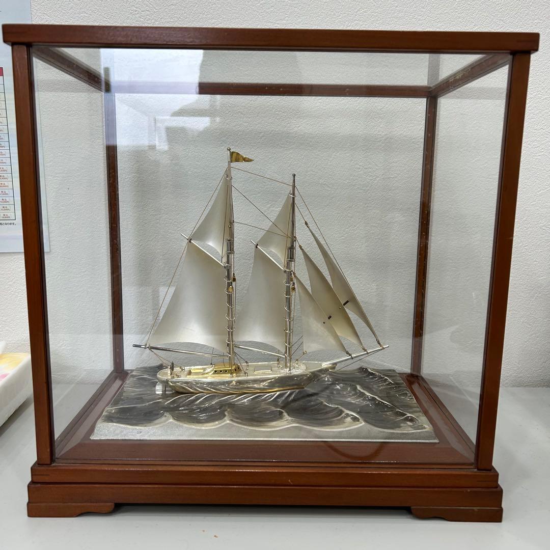 銀製ヨットsilver(960)ショーケース付き