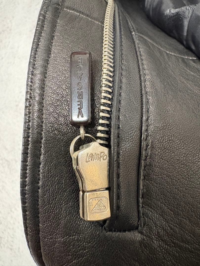 GIANNI VERSACE ヴェルサーチ ブラックレザー ロングジャケット