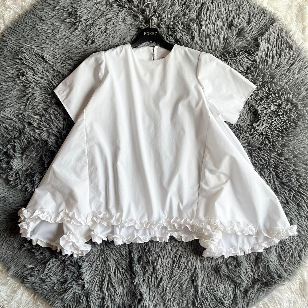 美品 オーガ OHGA 裾フリル半袖ブラウス FRILL BLOUSE 近年