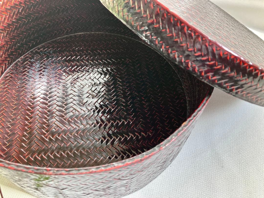 週末お値下げ✅当時物✅籃胎漆器/亀甲茶櫃/伝統工芸品