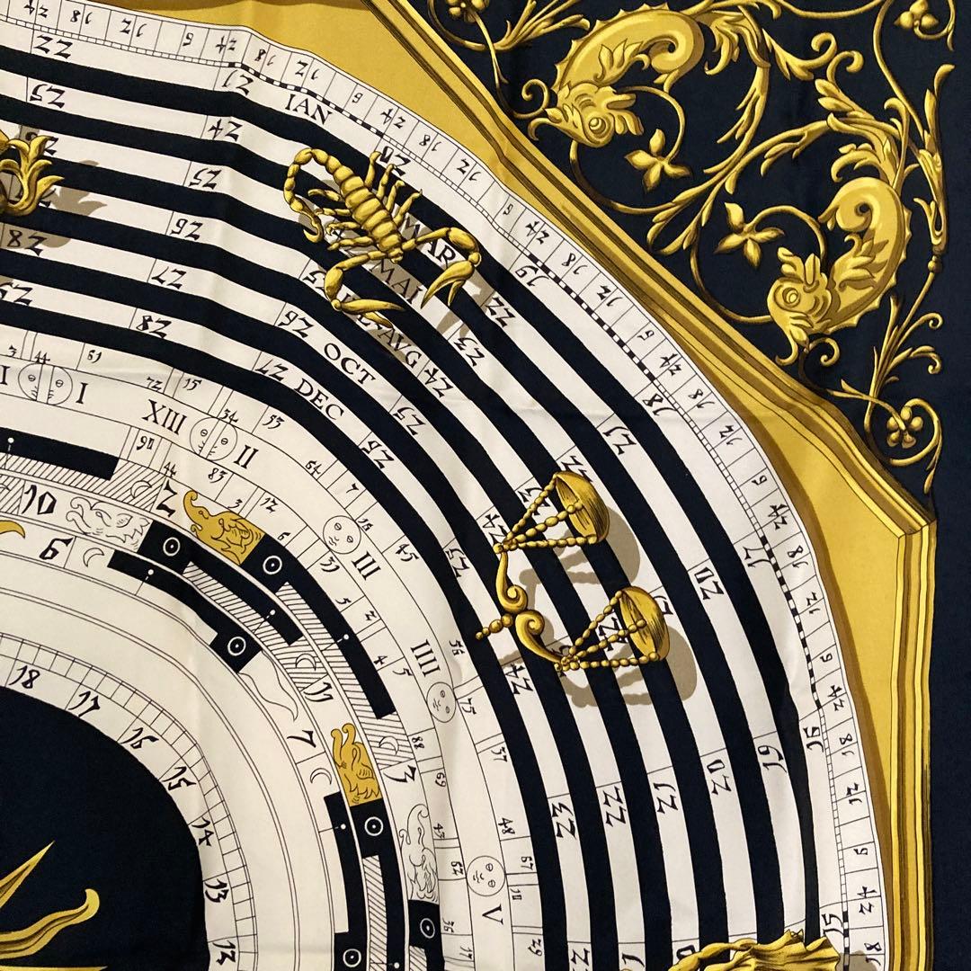 HERMES シルクスカーフ 太陽と星座　占星術　ホロスコープ　美品