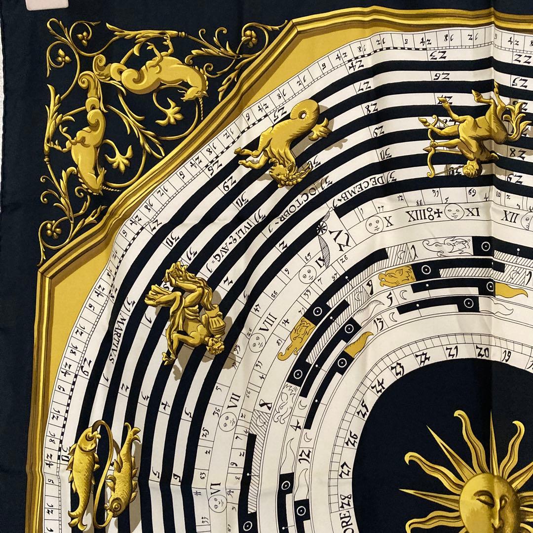 HERMES シルクスカーフ 太陽と星座　占星術　ホロスコープ　美品