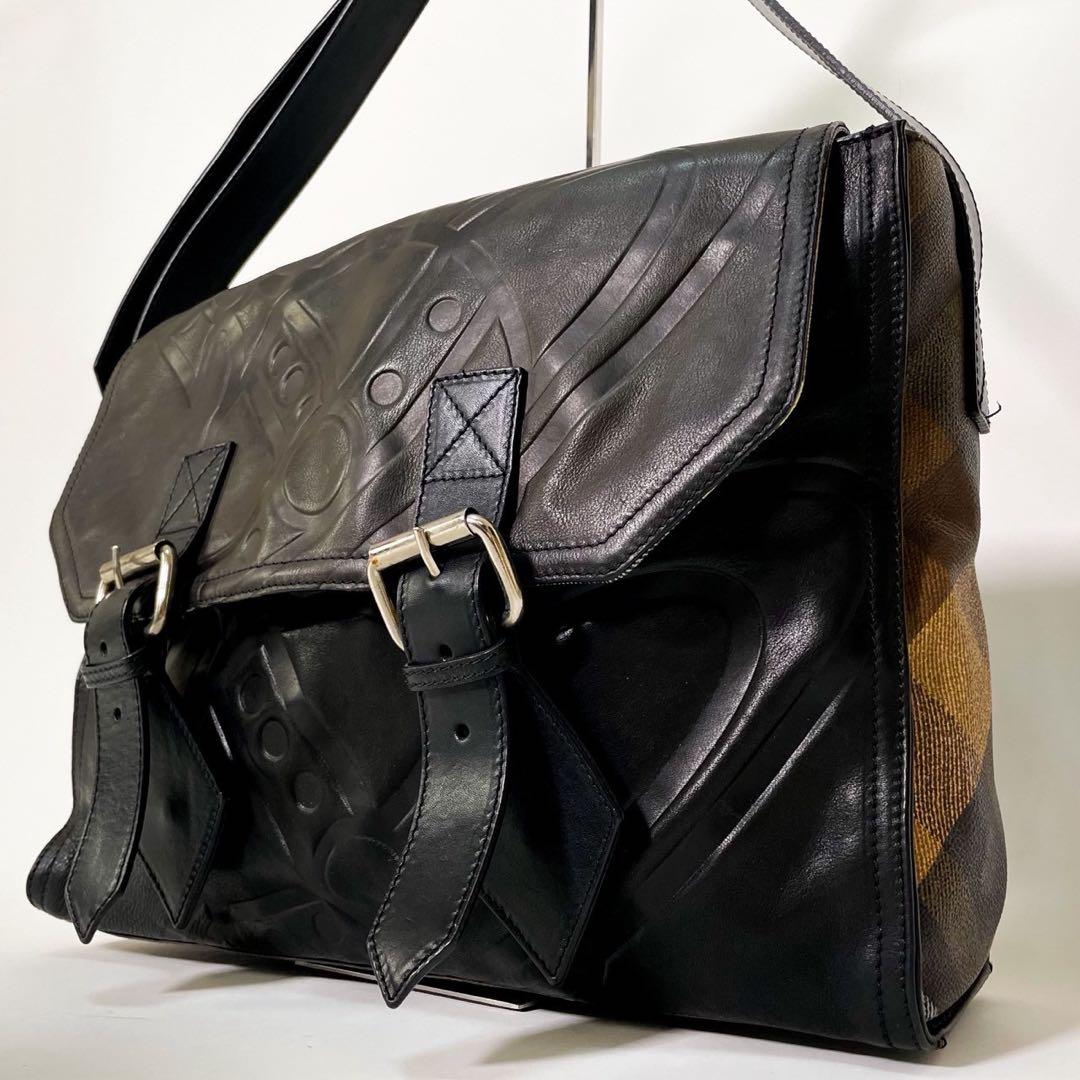 【超希少】ヴィヴィアンウエストウッド メッセンジャーバッグ オーブ チェック 黒