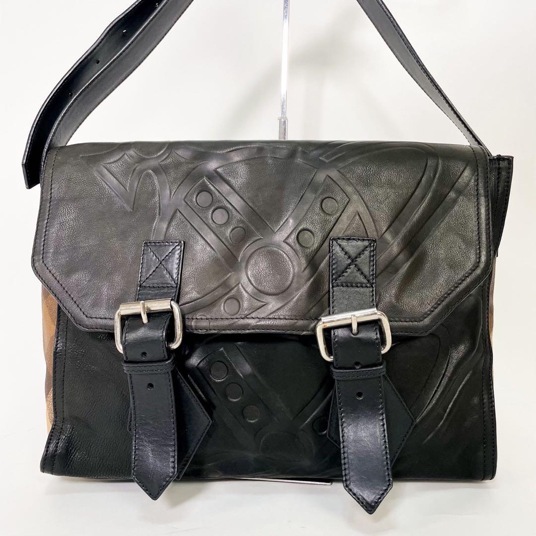 【超希少】ヴィヴィアンウエストウッド メッセンジャーバッグ オーブ チェック 黒