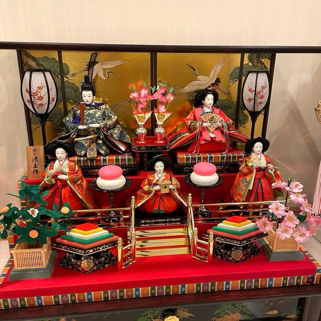 狭山清玉 雛人形 ケース 三段飾り 清玉作