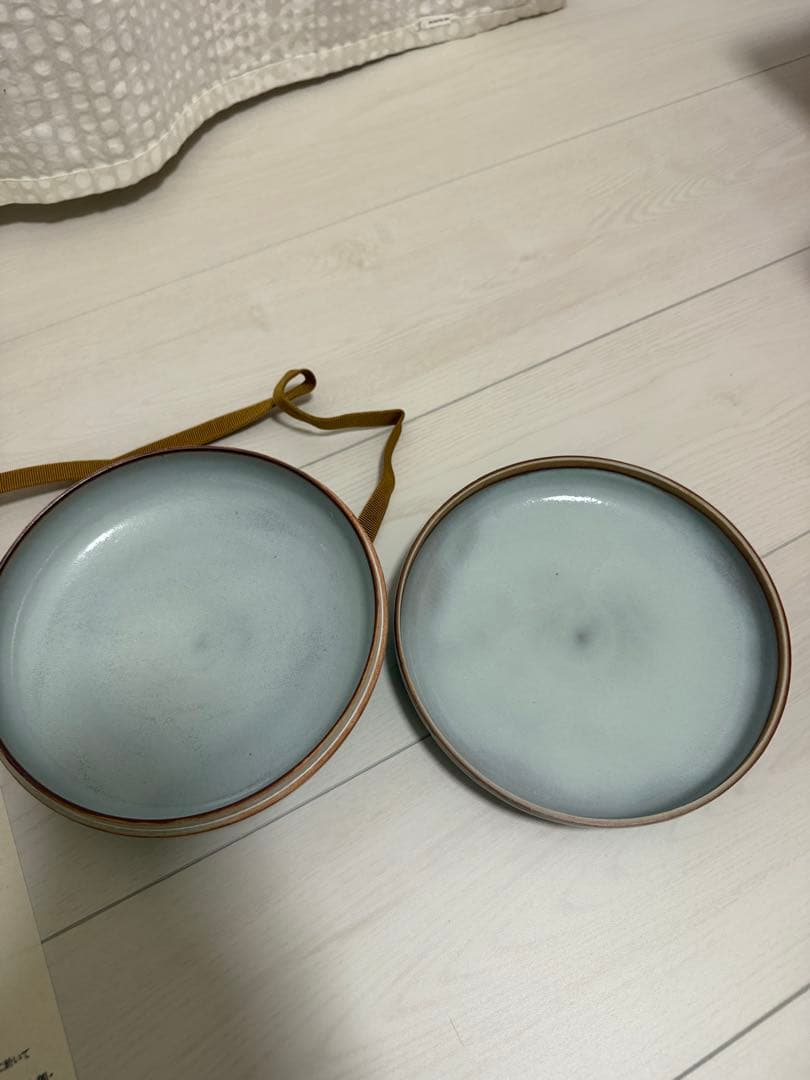 紫雲窯 加藤輝雄 紫岳 菓子器 共箱 栞付 青磁 喰籠 茶道具