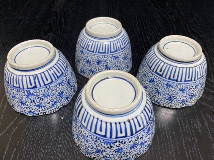 古伊万里　微塵唐草向付　４客揃