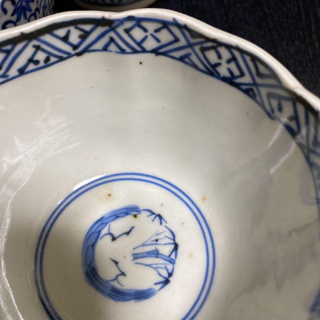 古伊万里　微塵唐草向付　４客揃