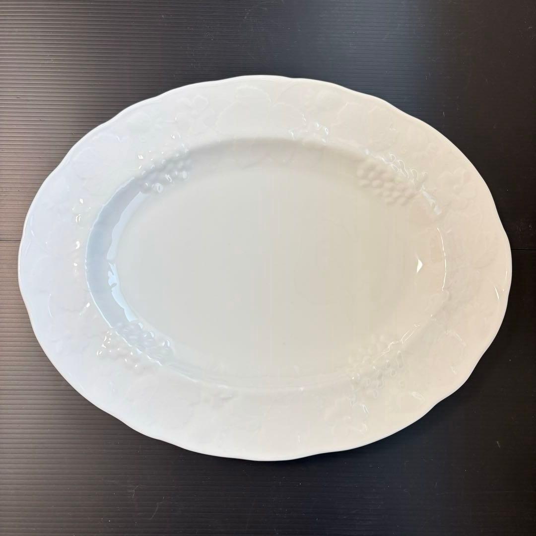 【美品】ウエッジウッド ストロベリー&バイン オーバル プレート 皿 2枚 ペア
