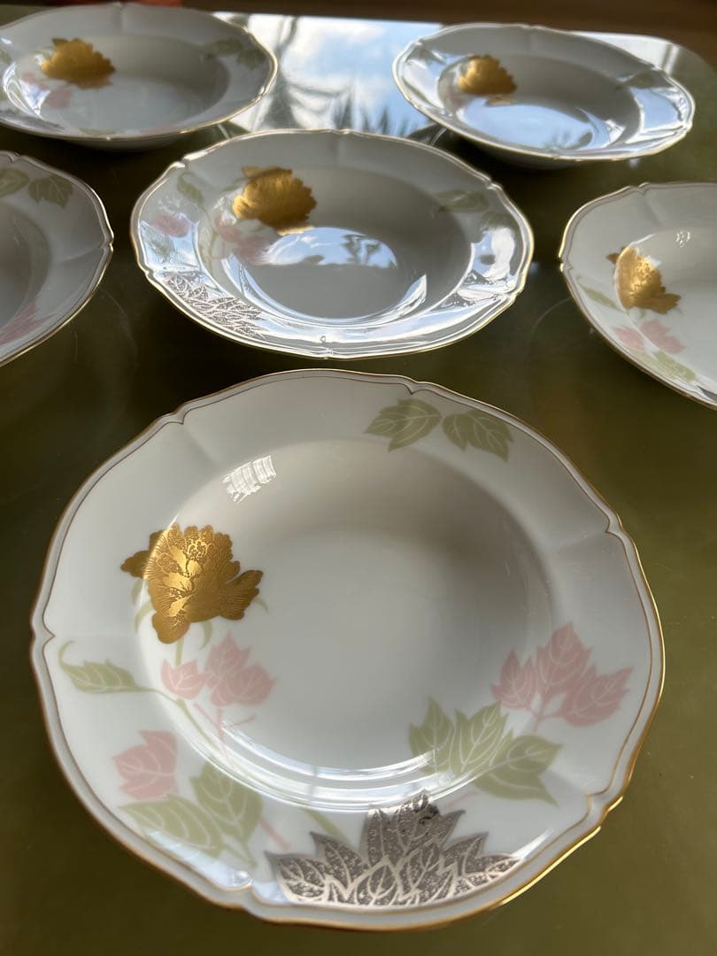 【大倉陶園】ディナー深皿プレート6枚②