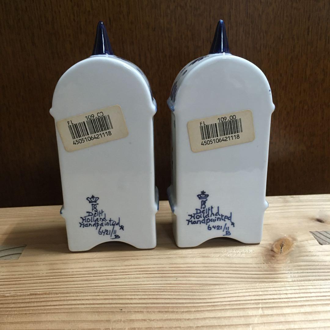 【美品】オランダ デルフト焼き 置き時計 陶器
