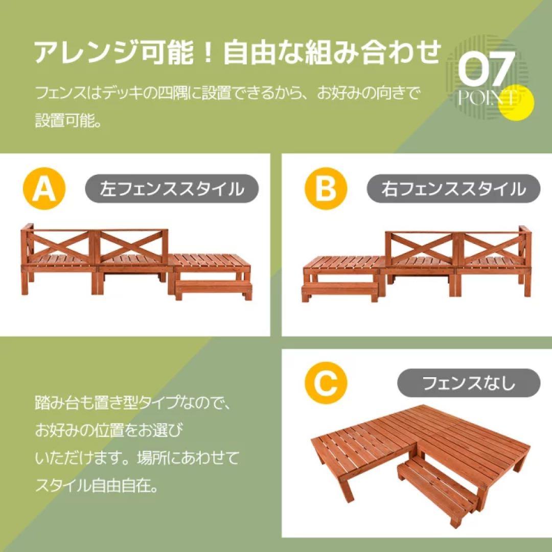 ウッドデッキ 天然木 キット　ベランダ 踏み台付 キットウッド