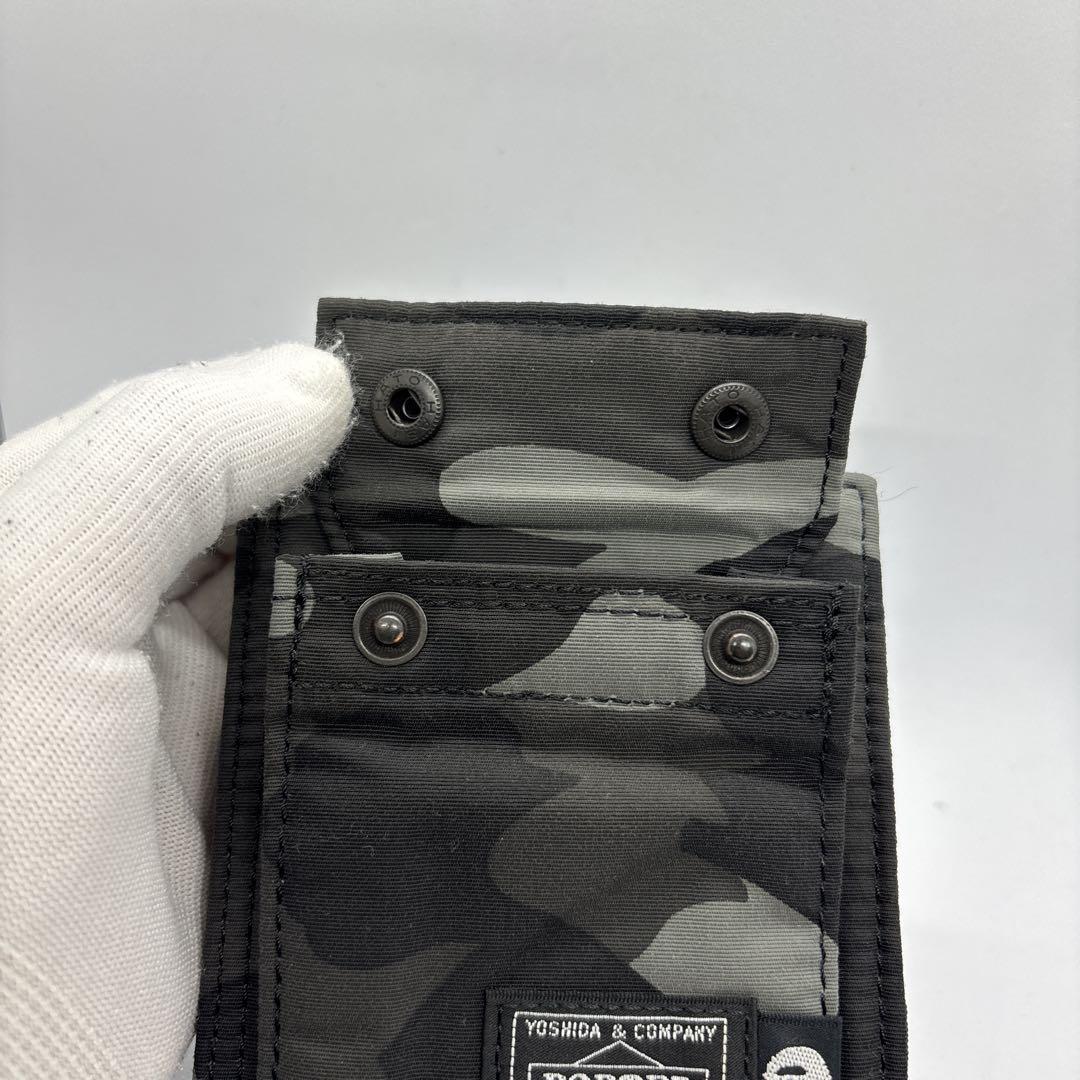 【希少・未使用に近い】ポーター　エイプ　コラボ　2つ折り財布　カモフラ　ブラック