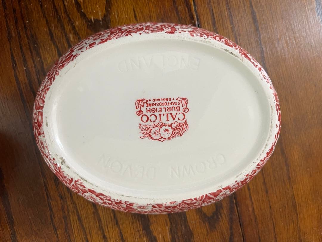 イギリス【美品】バーレburleigh レッドキャリコ　ケース　食器