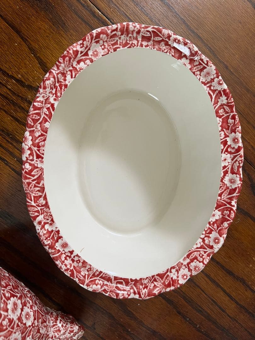 イギリス【美品】バーレburleigh レッドキャリコ　ケース　食器