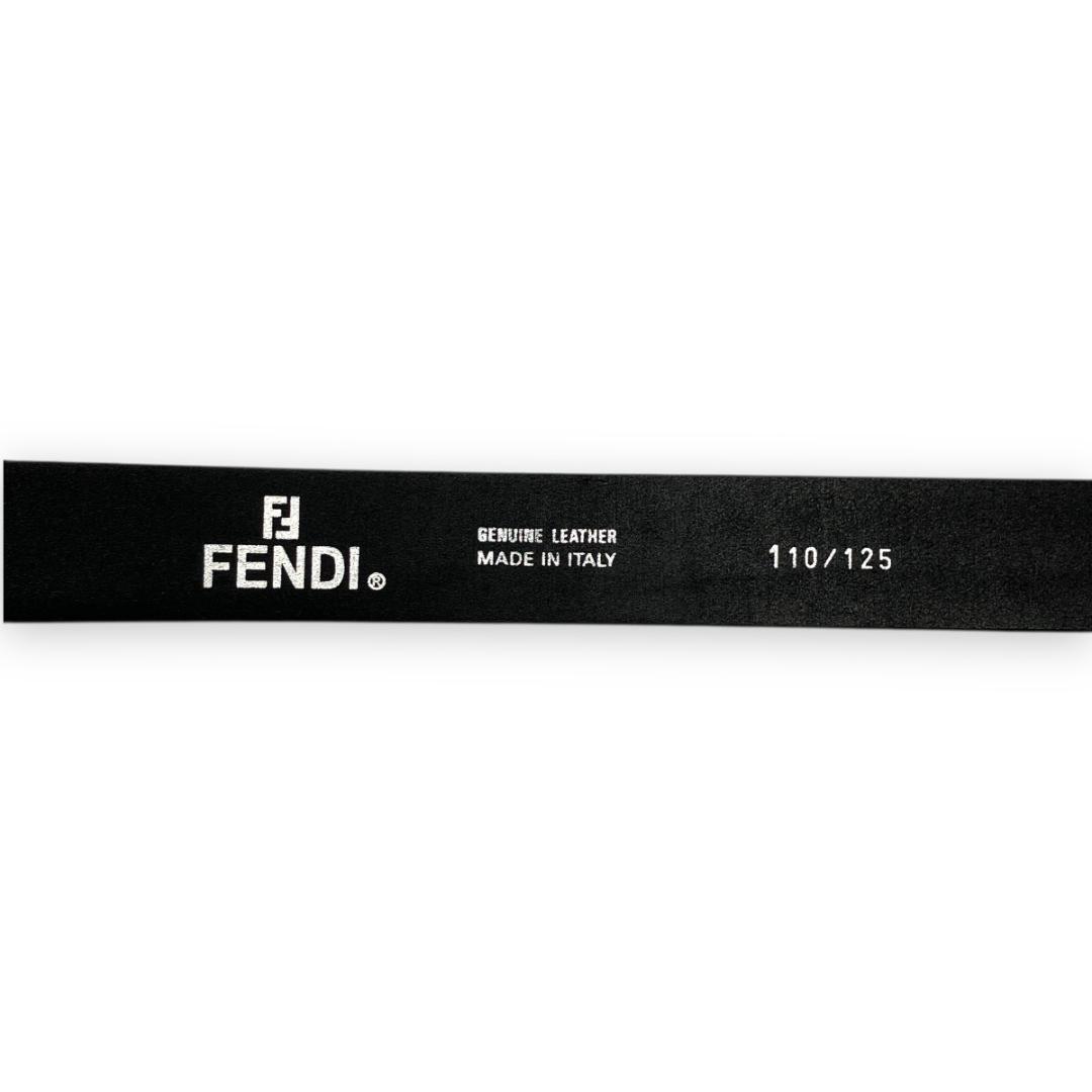 FENDI フェンディ FF金具 ベルト シルバー ブラック イタリア製