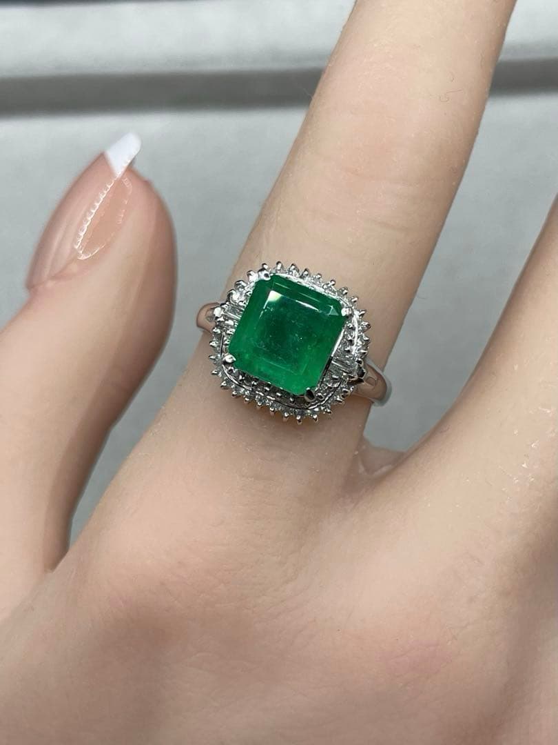 最終交渉可JA29★高級 コロンビア産 大粒エメラルド2.661ct リング鑑付