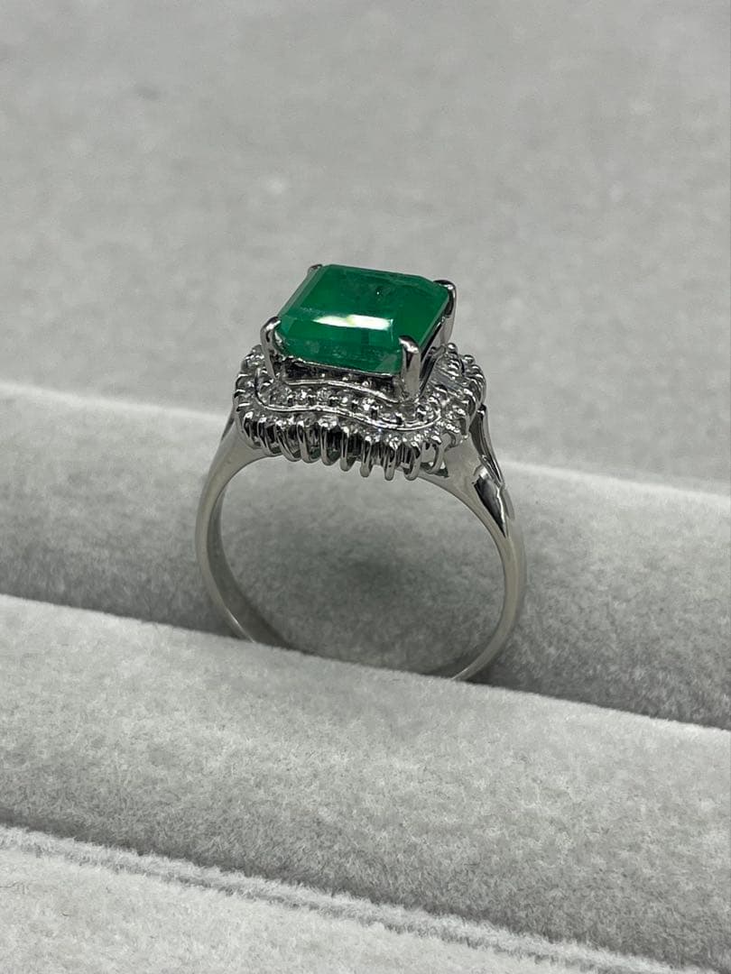最終交渉可JA29★高級 コロンビア産 大粒エメラルド2.661ct リング鑑付