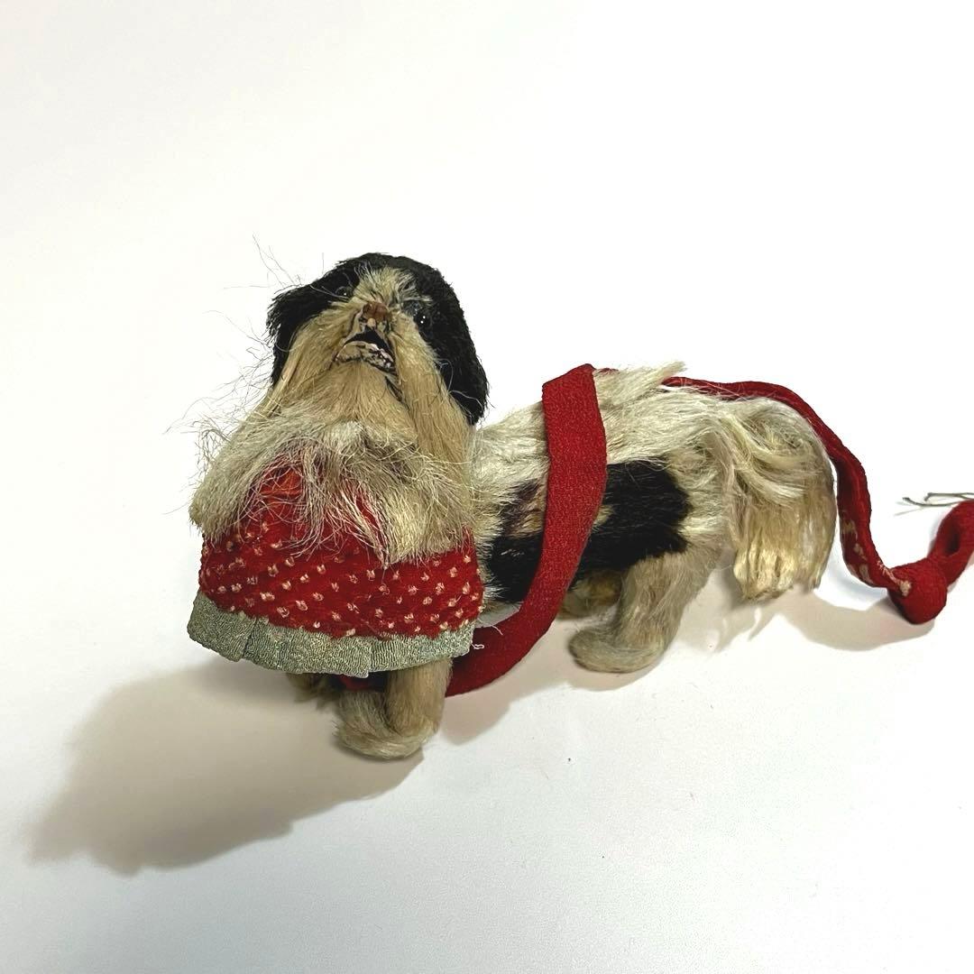 骨董　狆　毛植人形　大きめの犬　ぬいぐるみ　民芸　郷土玩具　イヌ　オブジェ