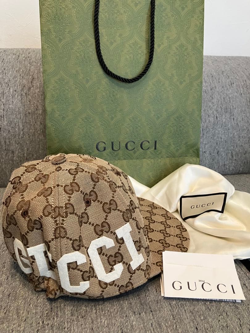 GUCCI GGパターン ベースボールキャップ Mサイズ、58cm