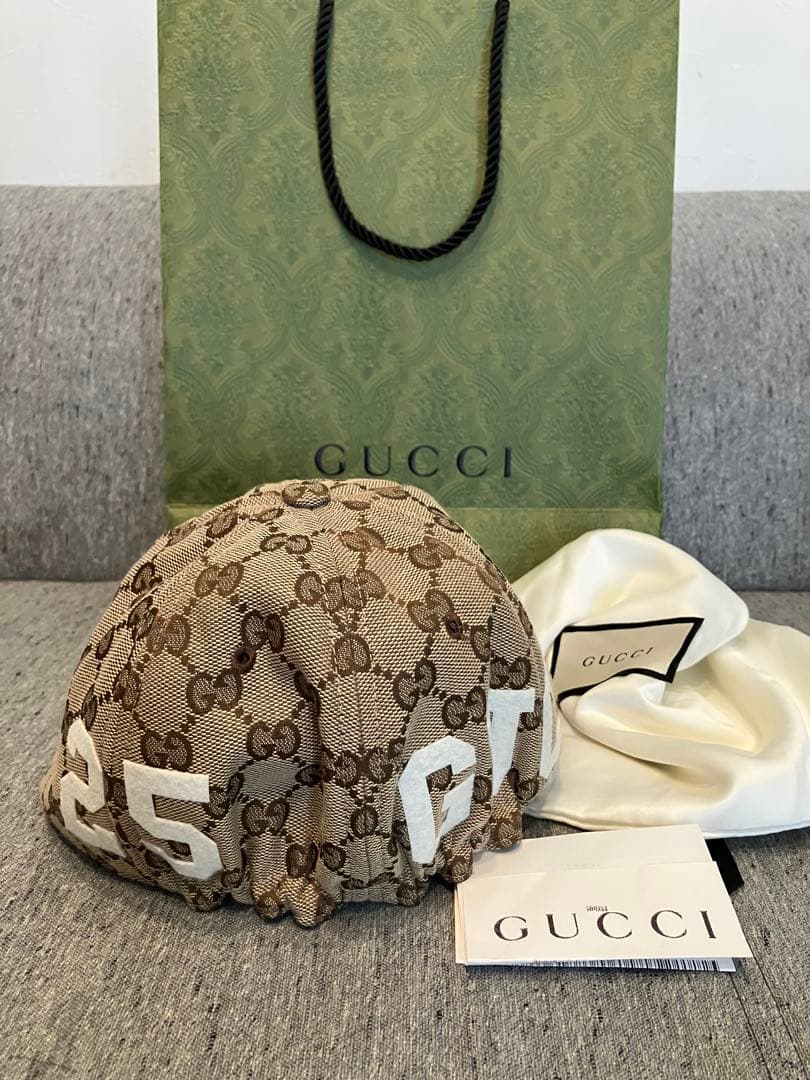 GUCCI GGパターン ベースボールキャップ Mサイズ、58cm
