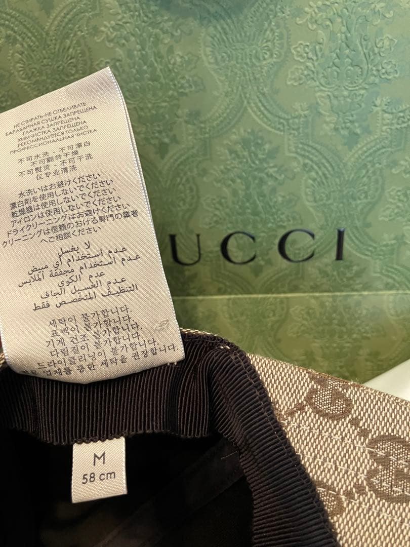 GUCCI GGパターン ベースボールキャップ Mサイズ、58cm
