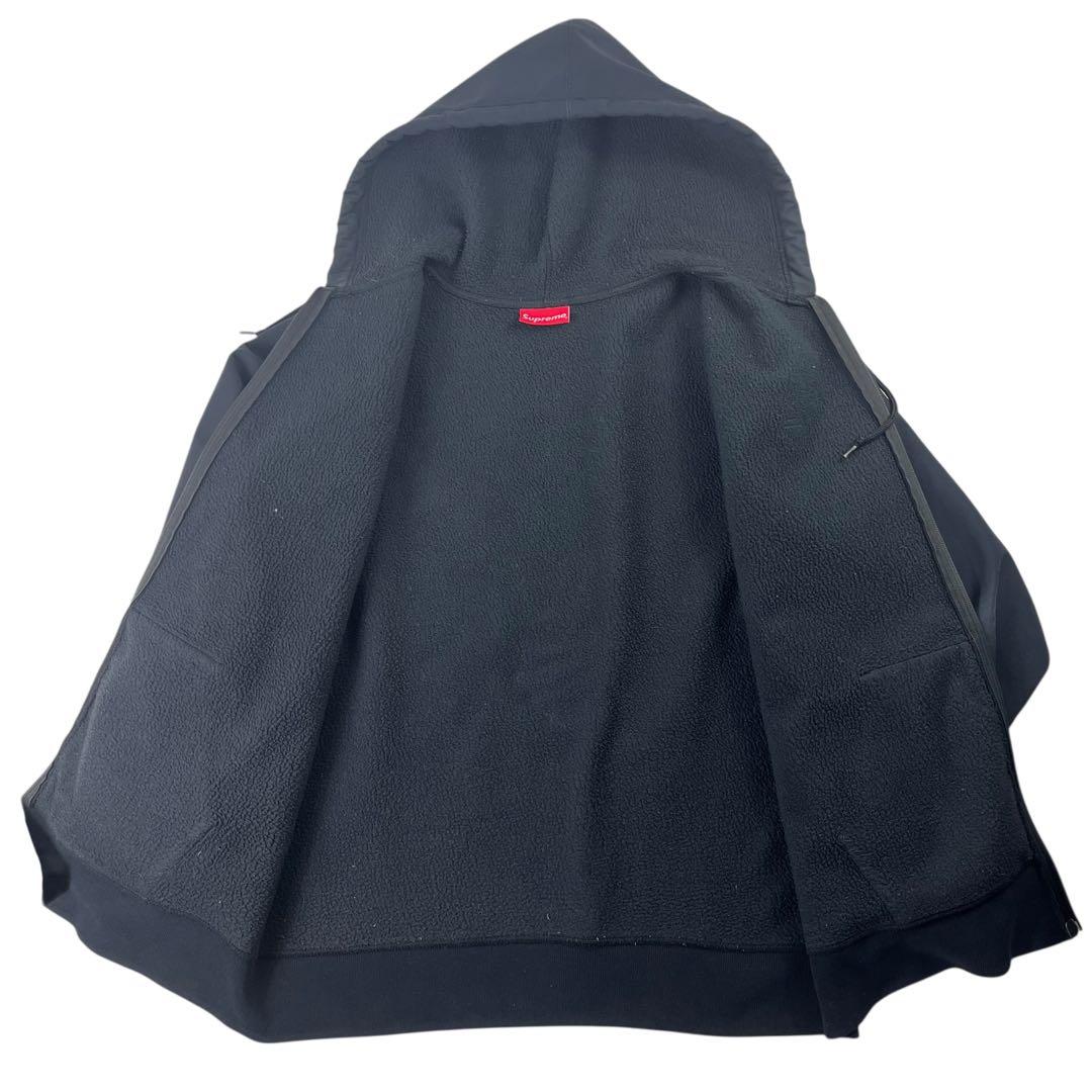 Supreme WINDSTOPPER ジップアップフーディ 黒 コラボ ロゴ