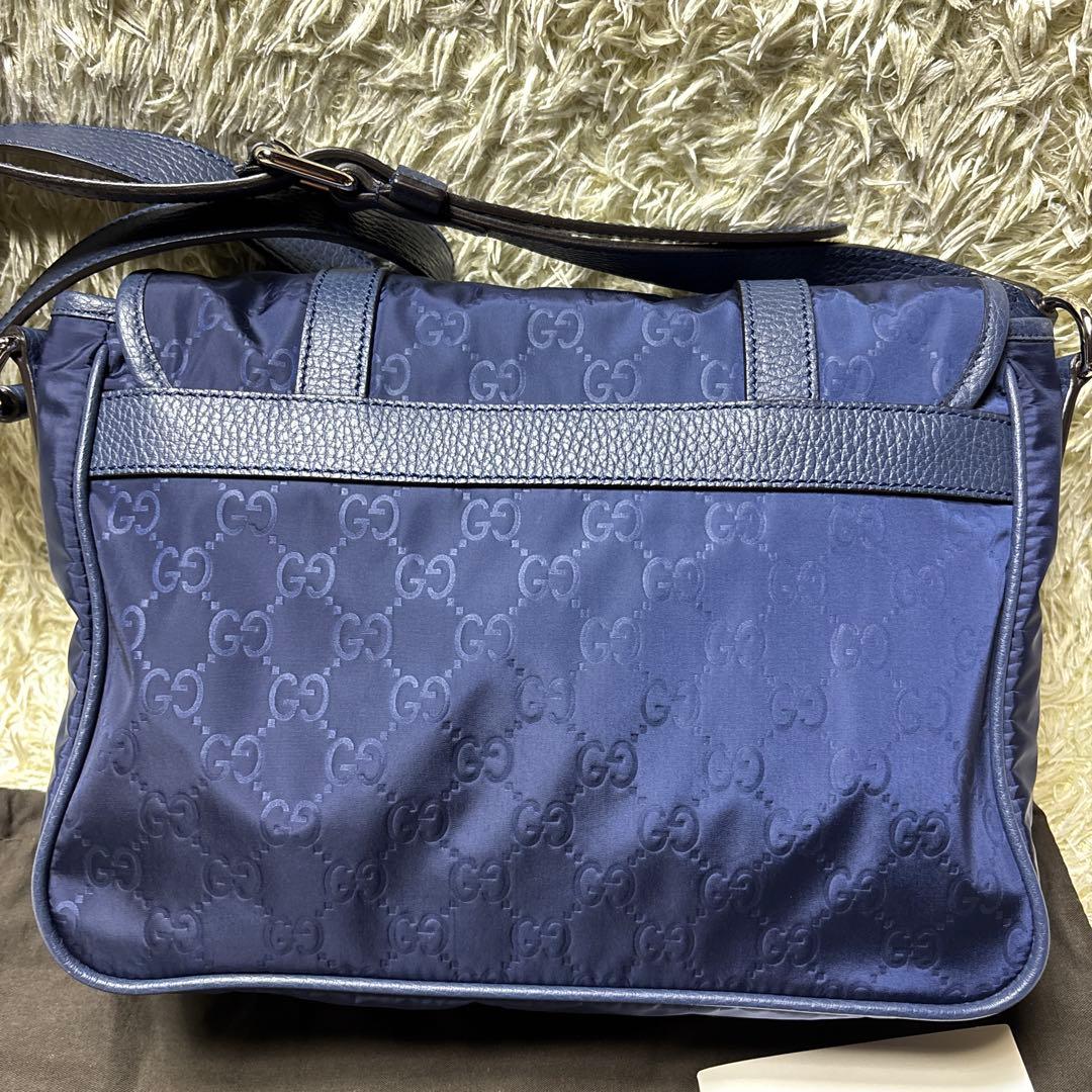 GUCCI グッチ ブルー ネイビー ミニメッセンジャーバッグ GGスプリーム
