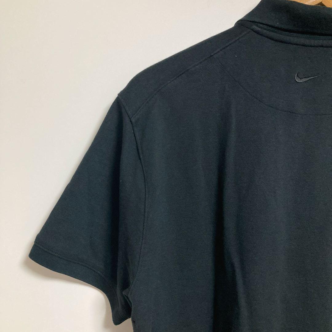 【未使用品】Nike テニスロゴ刺繍DRI-FIT ブラックポロシャツXLサイズ