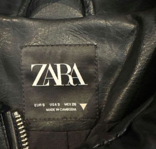 ZARA フェイクレザーボンバージャケット S