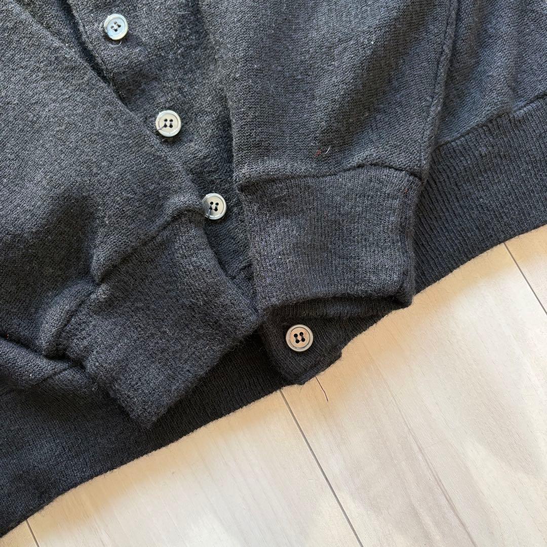 70s Sears KINGSROAD アクリルカーディガン 黒 ポケ付 ミント