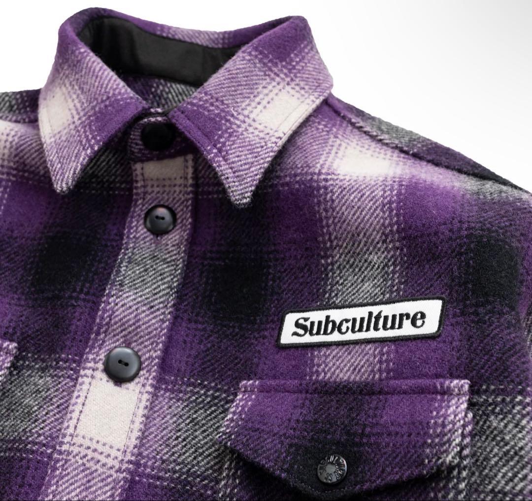 トップス SC SUBCULTURE OMBRE CHECK JACKET PURPLE