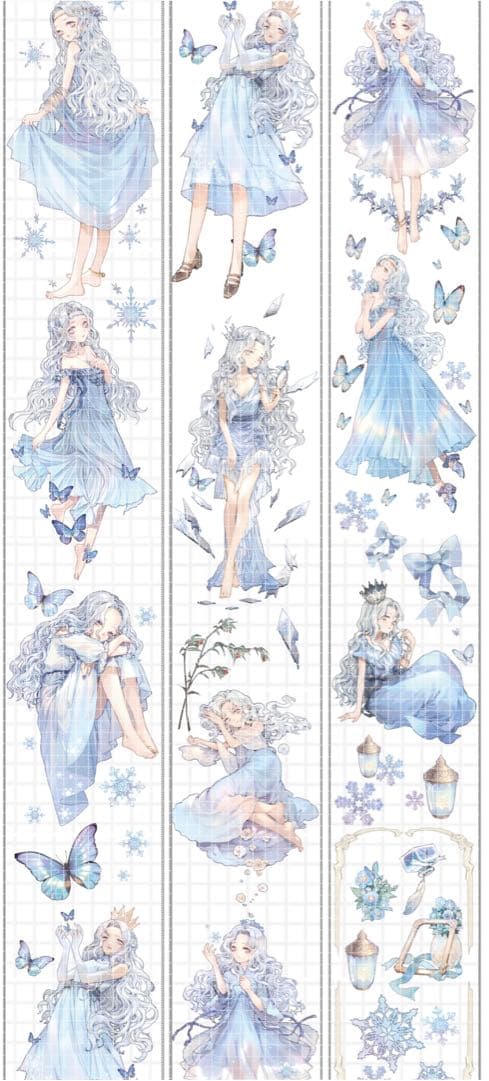 海外マスキングテープ　3点セット♡人物　 不睡觉　墨魚  素材　まとめ売り