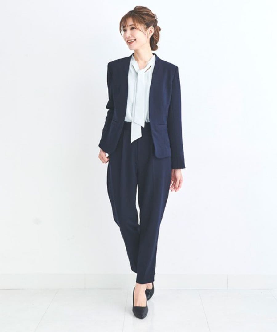 THE SUITS COMPANY ノーカラーセットアップ パンツスーツ 36