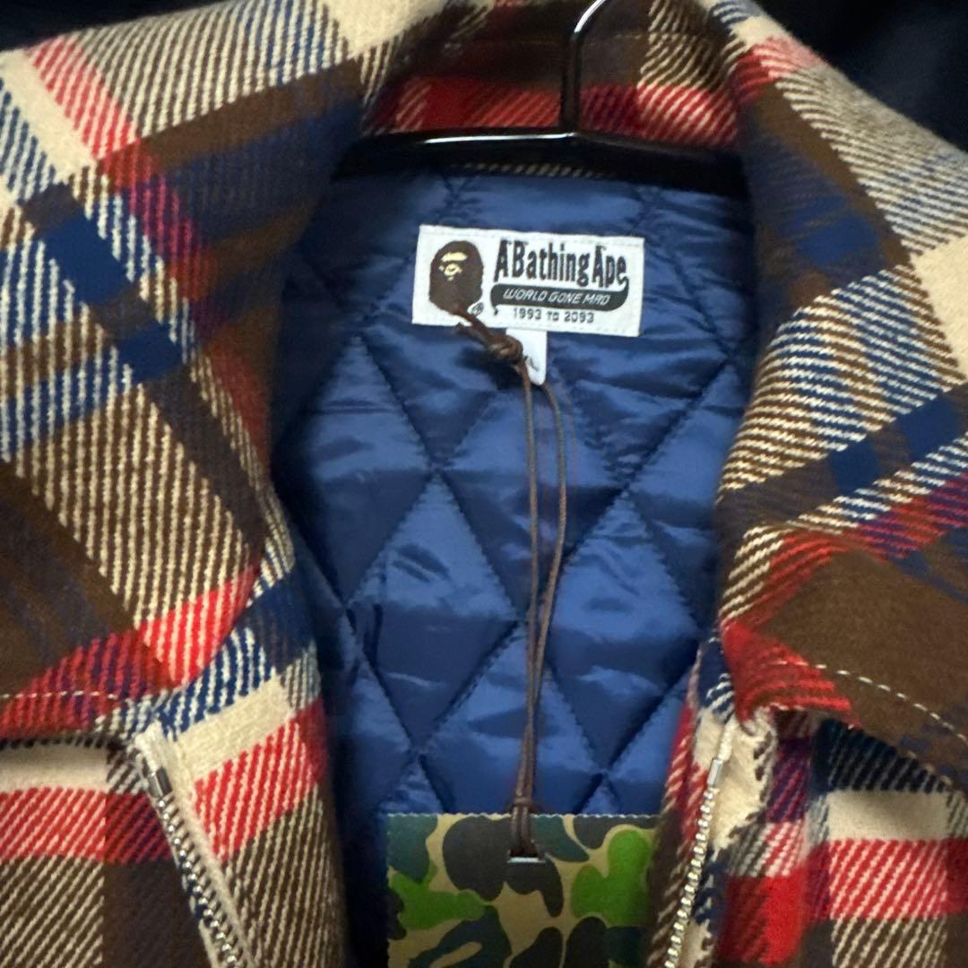 トップス BAPE CHECK CPO ZIP JACKET