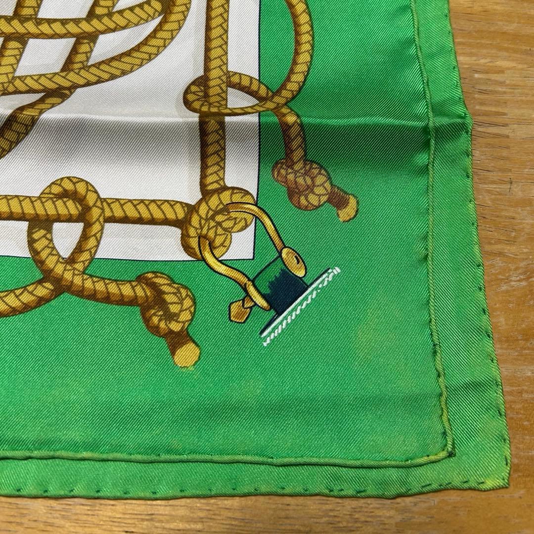 HERMES エルメス スカーフ カレ 90 漁船の帰港 グリーン ブルー 大判
