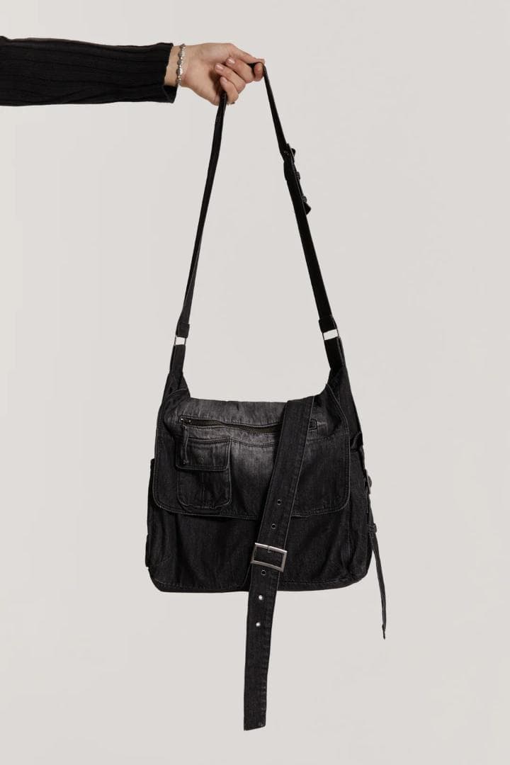 ★新品/JADED LONDON/STELLARデニムメッセンジャーバッグ/B★