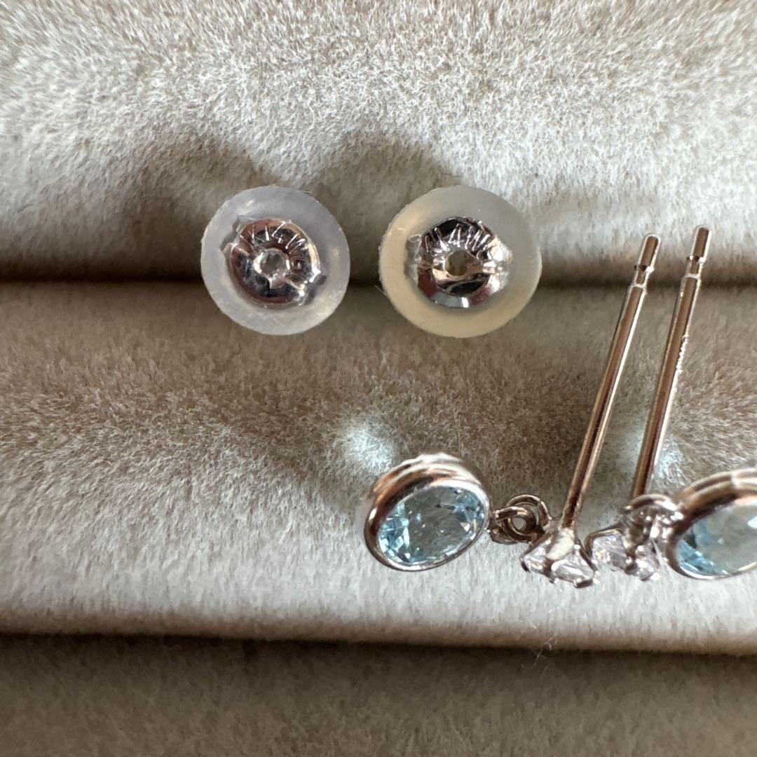K14WG ♡ アクアマリン ストーンピアス